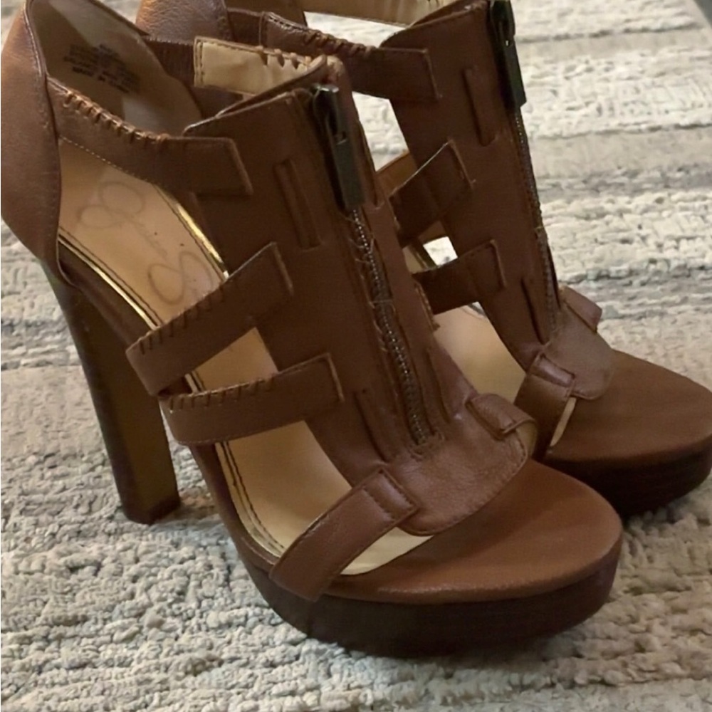Brown Strappy Women's Heels Jessica Simpson